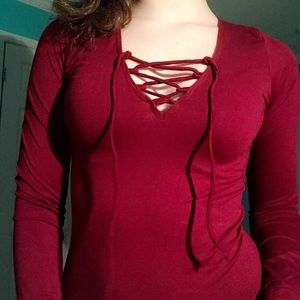 Red crisscross top